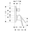 Bateria wannowa HANSGROHE FOCUS E2 podtynkowa, element zewnętrzny chrom 31945000