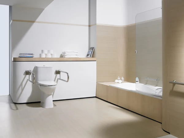 Miska kompaktowa WC ROCA wys. 43cm, dla niepełnosprawnych, odpływ pionowy, biała A342237000