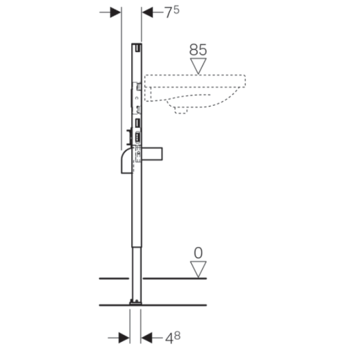 Stelaż podtynkowy GEBERIT DUOFIX do umywalki H=82-98cm, uniwersalny 111.485.00.1
