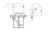 Bateria wannowa KOHLMAN DEXAME 3-otworowa, chrom QB241D