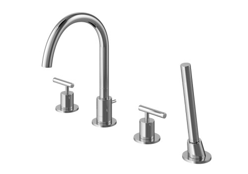 Bateria wannowa KOHLMAN ROXIN 4-otworowa z obrotową wylewką chrom QB240R