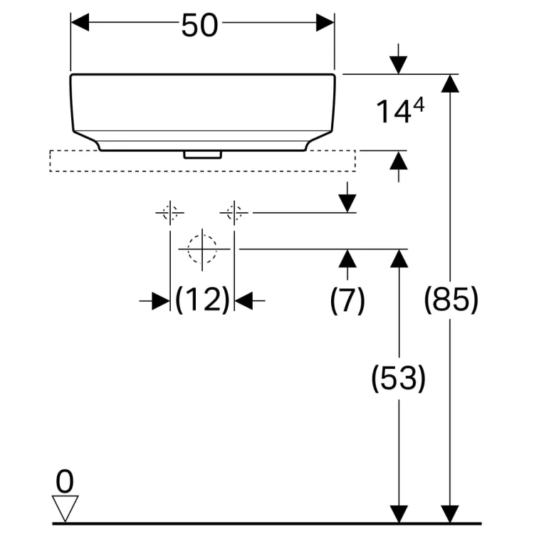 Umywalka nablatowa KOŁO VARIFORM 50cm eliptyczna, biała 500.775.01.6