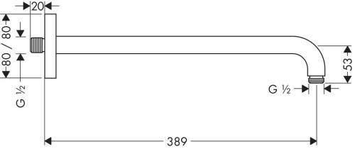 Ramię natrysku HANSGROHE E 389mm chrom 27446000