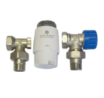 Zestaw termostatyczny SCHLOSSER INVEST 1/2" kątowy (głowica + zawór termostatyczny + zawór powrotny)  602200009