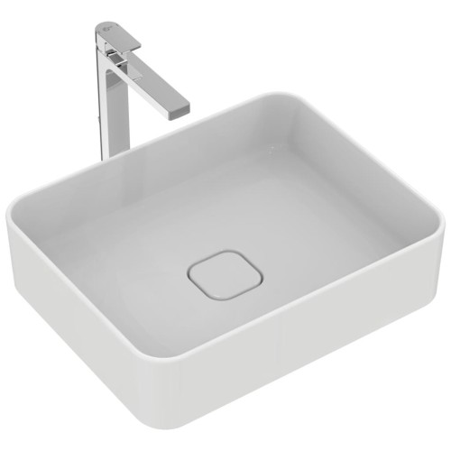 Umywalka nablatowa IDEAL STANDARD STRADA II 50x40cm, prostokątna, bez otworu, bez przelewu, biała T296701