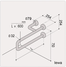 Poręcz-kątowa-RN18-lewa-60cm-ERGOPLUS-inox-RN18L