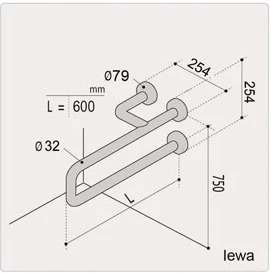 Poręcz-kątowa-RN18-lewa-60cm-ERGOPLUS-inox-RN18L