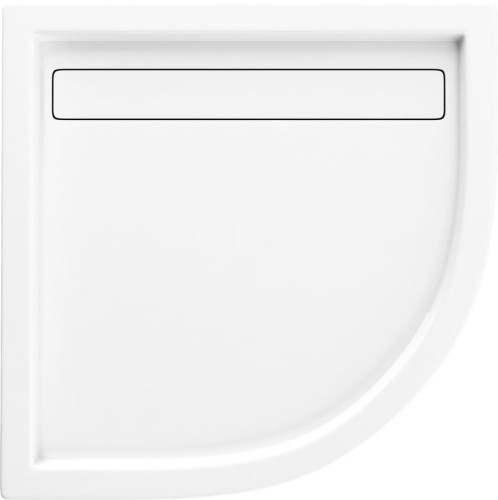 Brodzik półokrągły SCHEDPOL CAMPARO 90x6,5cm, z odpływem liniowym, biały 3.084