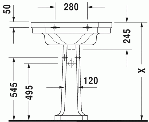 Umywalka DURAVIT 1930 70x50cm, biała 0438700000