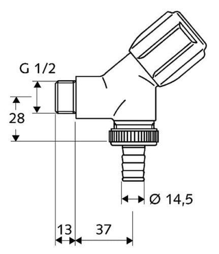 Zawór SCHELL COMFORT skośny 1/2 x 3/4 chrom ( pralka ) 033860699