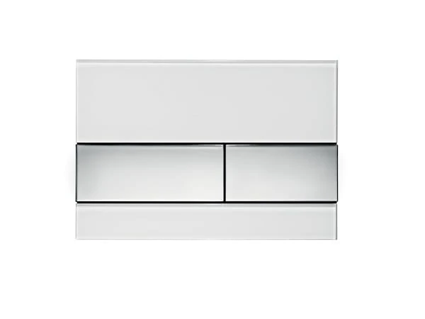 Przycisk spłukujący TECE SQUARE 3/6L szkło białe, przyciski chrom 9.240.802