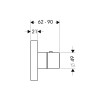 Bateria natryskowa AXOR SHOWER COLLECTION 12x12cm, z termostatem, DN20, el.zew., chrom 10755000