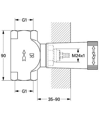 Zawór podtynkowy GROHE 1" element wewnętrzny 29805000