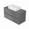 Szafka podumywalkowa CERSANIT CREA 100 uniwersalna z dwoma szufladami soft close, szary mat S924-020