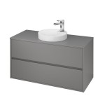 Szafka podumywalkowa CERSANIT CREA 100 uniwersalna z dwoma szufladami soft close, szary mat S924-020