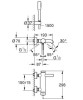 Bateria wannowa GROHE ESSENCE z wężem, uchwytem i słuchawką, chrom 33628001
