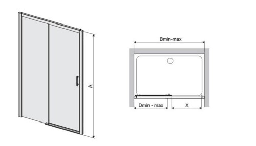 Drzwi Natryskowe SANPLAST FREE ZONE 120cm. Lewe, Szkło W15, Srebrny Błyszczacy 600271315038231