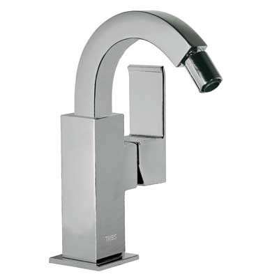 Bateria bidetowa TRES CUADRO-TRES uchwyt płaski, wylewka U, bez korka chrom 106124