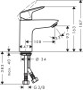 Bateria umywalkowa HANSGROHE LOGIS 100, zimna woda w środkowej pozycji chrom 71103000