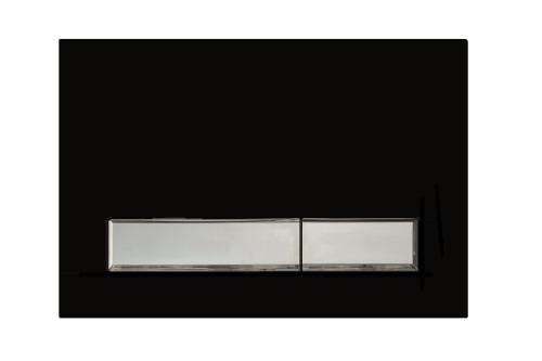 Przycisk spłukujący BLUE RAFA M08 GLASS szklany, czarny, przyciski chrom B061201026