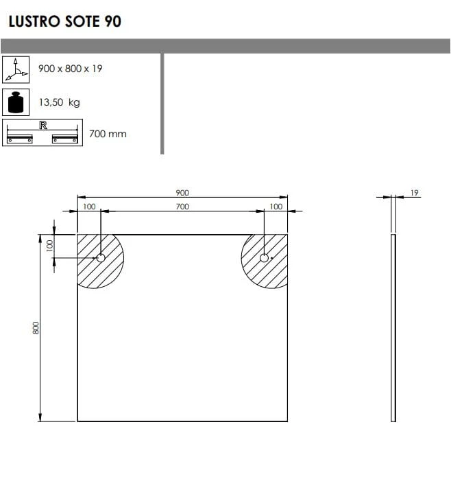 Lustro ELITA SOTE 80x90 165803