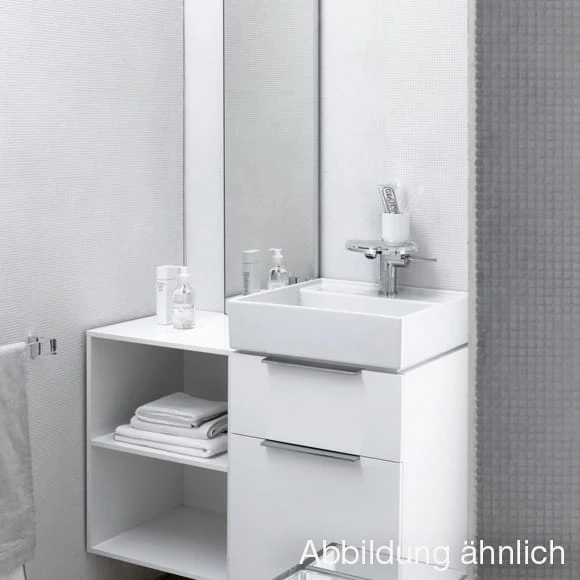 Umywalka nablatowa KARTELL BY LAUFEN 46x46cm, bez otworu, SaphirKeramik, ukryty odpływ, biała H8153310001121