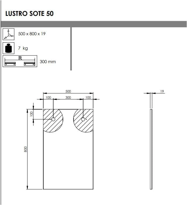 Lustro  ELITA  SOTE 50x80cm 166451