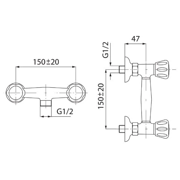 Bateria natryskowa FERRO STANDARD BST77