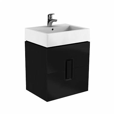 Szafka podumywalkowa KOŁO TWINS 60, wisząca, z 2 szufladami, czarny mat 89494-000