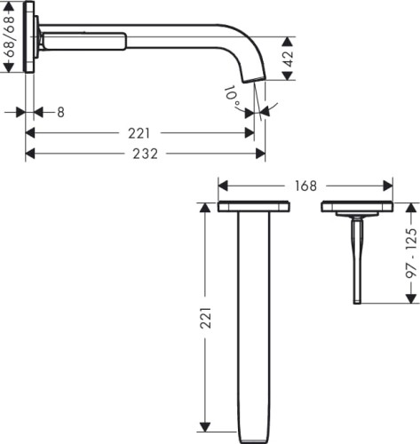 Bateria umywalkowa AXOR CITTERIO E z termostatem, podtynkowa, el. zew., chrom 36106000