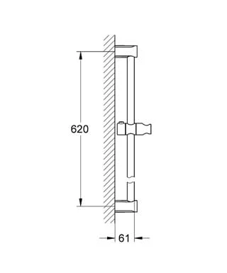 Drążek natryskowy GROHE NEW TEMPESTA COSMOPOLITAN 60cm chrom 27521000