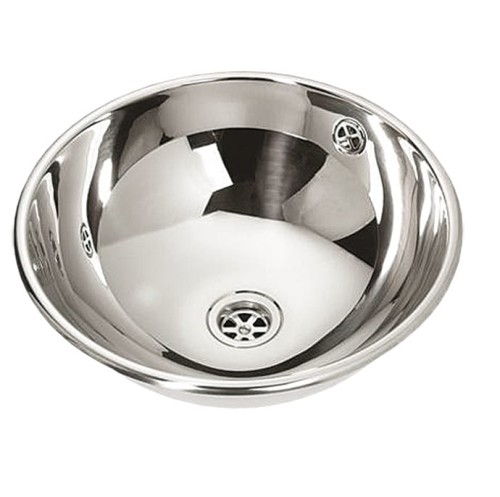 Umywalka wpuszczana SANELA  fi 38, z odpływem i syfonem  NIERDZEWNA SLUN 45