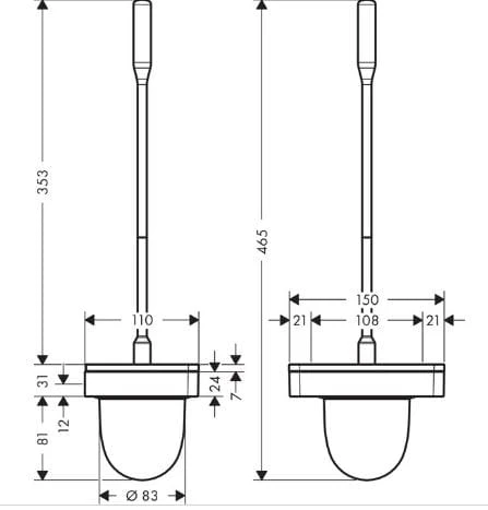 Szczotka wc AXOR UNIVERSAL chrom 42835000