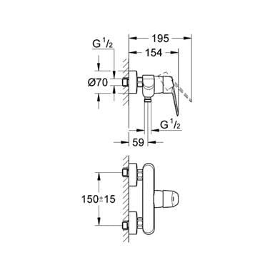 Bateria natryskowa GROHE EURODISC COSMOPOLITAN chrom 33569002