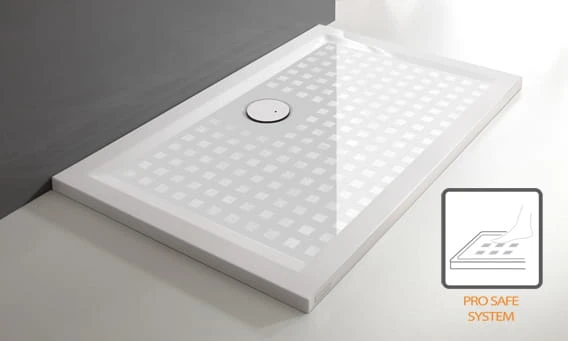 Brodzik prostokątny SANPLAST SPACE MINERAL 90x140x1,5cm, mineralny, biały, pro safe 645290057001002