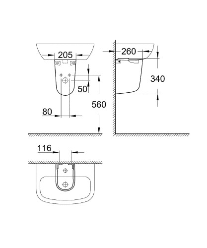 Półpostument GROHE BAU CERAMIC biały  39426000
