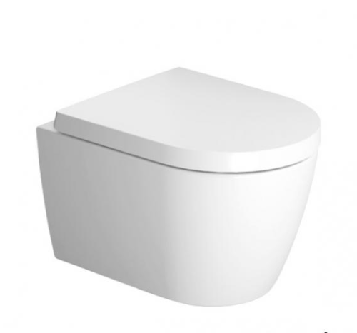 Miska wisząca WC DURAVIT Me by Starck Compact Rimless 48cm, WonderGliss, biała 25300900001