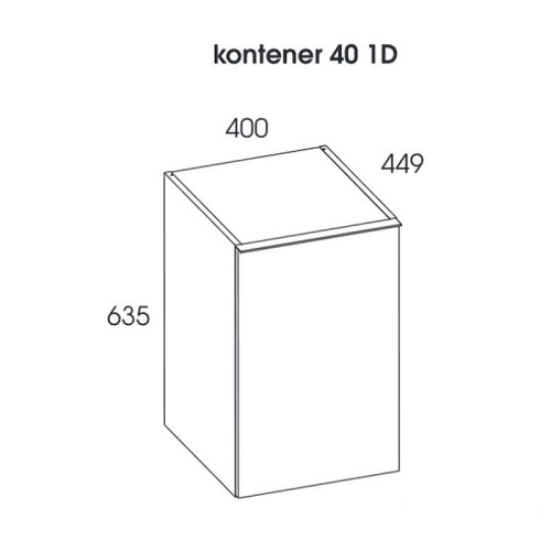 Kontener podblatowy ELITA LOOK 40x45cm wiszący 1D, biały 166995
