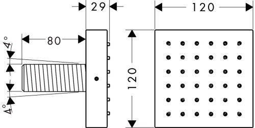 Moduł prysznicowy AXOR SHOWER COLLECTION dysza boczna, el.zew., chrom 28491000
