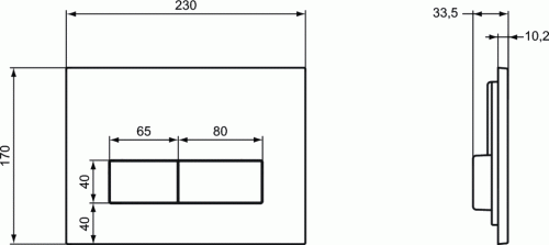 Przycisk spłukujacy IDEAL STANDARD W3708 3/6L, prostokątny, chrom Stelaż podtynkowy do WC IDEAL STANDARD 110x35cm W3708A