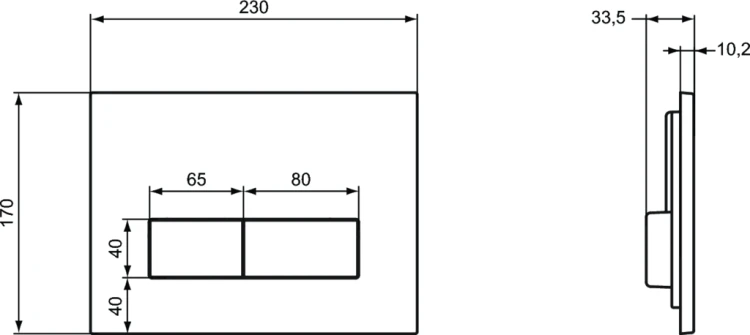 Przycisk spłukujacy IDEAL STANDARD W3708 3/6L, prostokątny, chrom Stelaż podtynkowy do WC IDEAL STANDARD 110x35cm W3708A