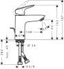 Bateria umywalkowa HANSGROHE LOGIS 100 zimna woda w środkowej pozycji, chrom 71102000