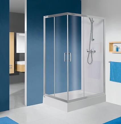 Kabina Prysznicowa SANPLAST TX5b  80x100 cm. Szkło W0, Srebrny Błyszczący 600271020038401