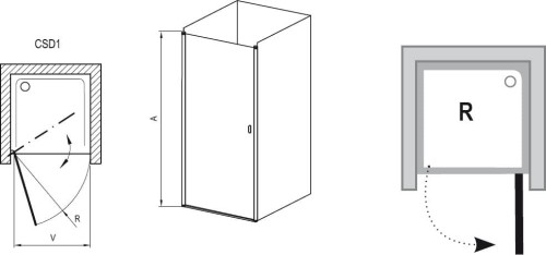 Drzwi prysznicowe RAVAK CHROME CSD1 80cm polerowane alu 0QV40C00Z1