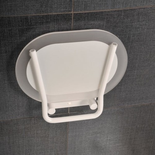 Siedzisko prysznicowe RAVAK CHROME WHITE ścienne, biała konstrukcja, przeźroczyste / clear B8F0000028