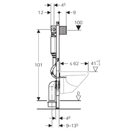 Stelaż podtynkowy do WC GEBERIT DUOFIX OMEGA H=112cm 111.060.00.1
