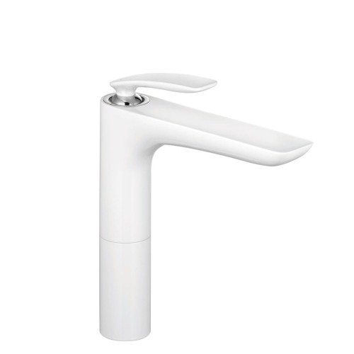 Bateria umywalkowa KLUDI BALANCE WHITE bez korka, biała / chrom 522969175