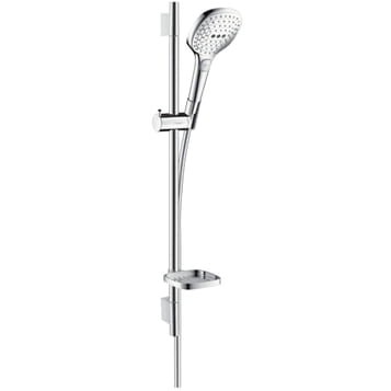 Zestaw prysznicowy HANSGROHE Raindance Select E 120 3jet/Unica'S Puro 0,65 m chrom/biały 26620400