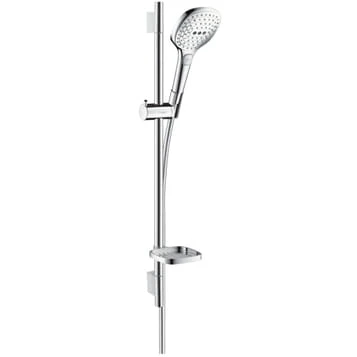 Zestaw prysznicowy HANSGROHE Raindance Select E 120 3jet/Unica'S Puro 0,65 m chrom/biały 26620400