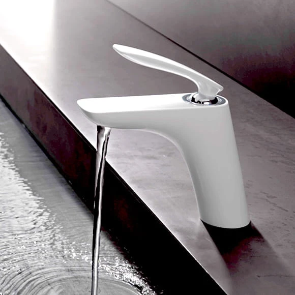 Bateria umywalkowa KLUDI BALANCE WHITE bez korka, biała / chrom 520269175